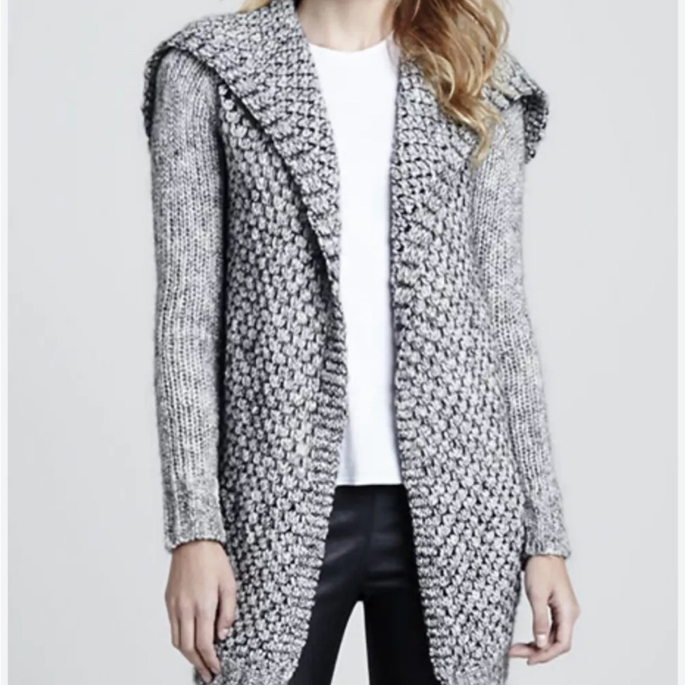 Theory wool blend one size cardigan gray